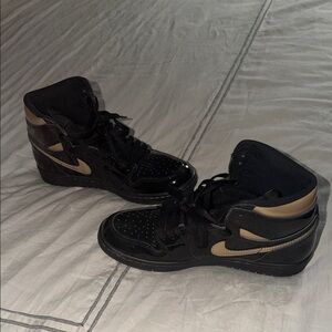 Jordan Black and Tan High-Top Sneakers
